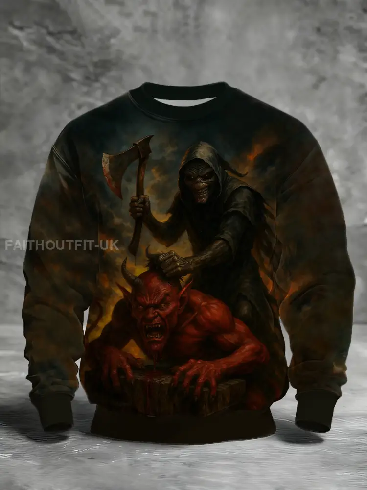 Men’s Vintage Skull Printed Sweatshirt