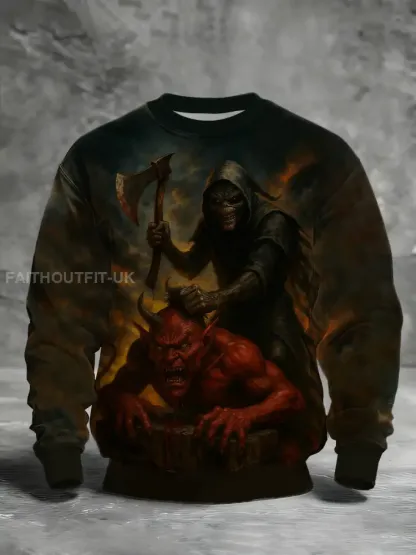 Men’s Vintage Skull Printed Sweatshirt