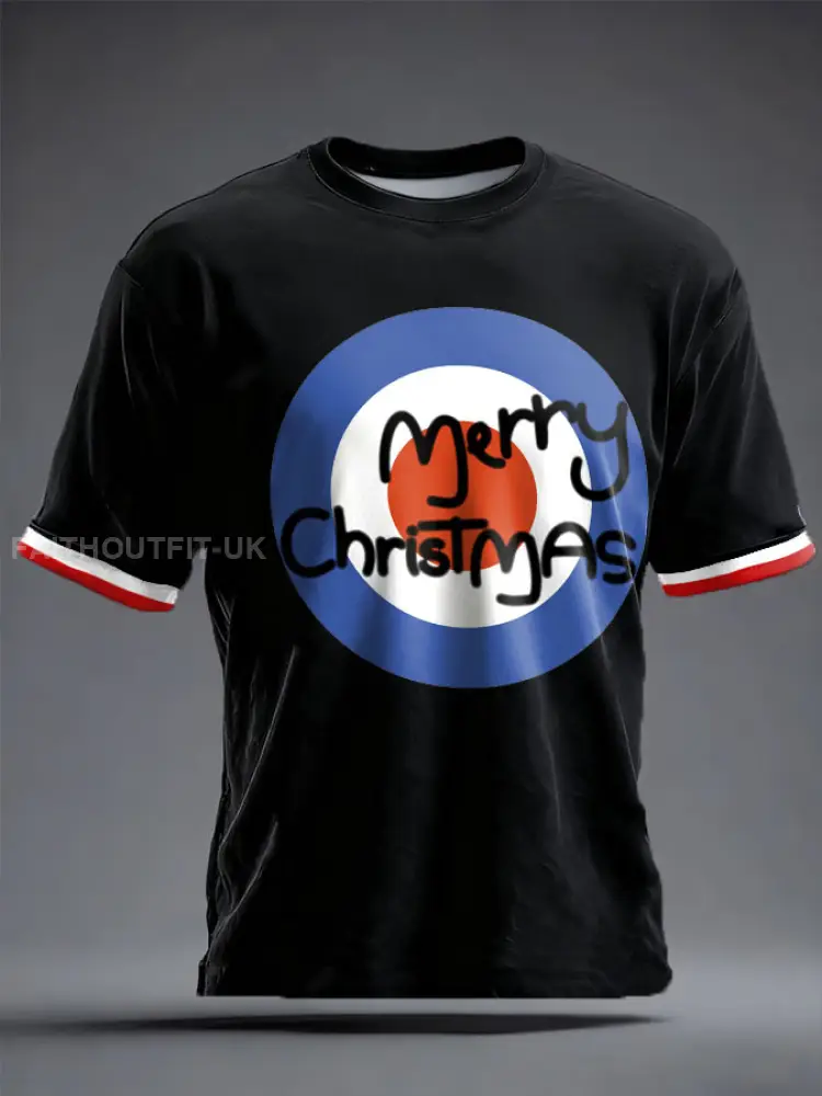 Unisex UK Mod Music Lover Christmas Printed T-shirt