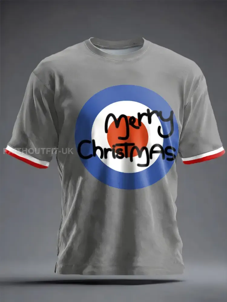 Unisex UK Mod Music Lover Christmas Printed T-shirt