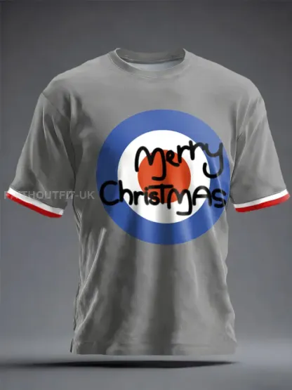 Unisex UK Mod Music Lover Christmas Printed T-shirt