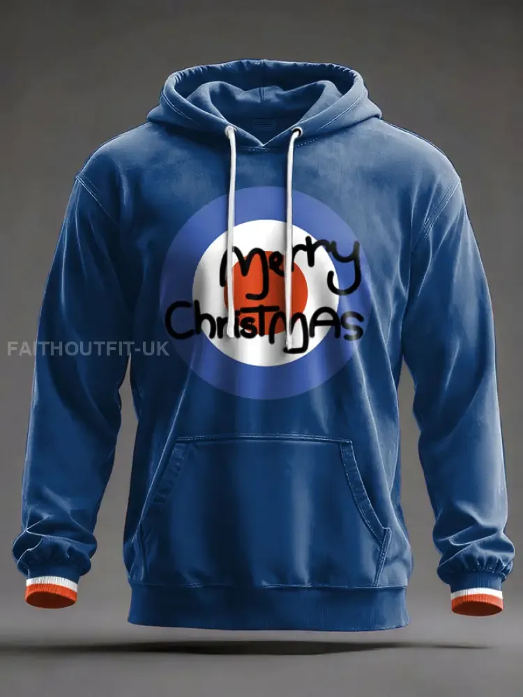 Unisex UK Mod Music Lover Christmas Printed Hoodie