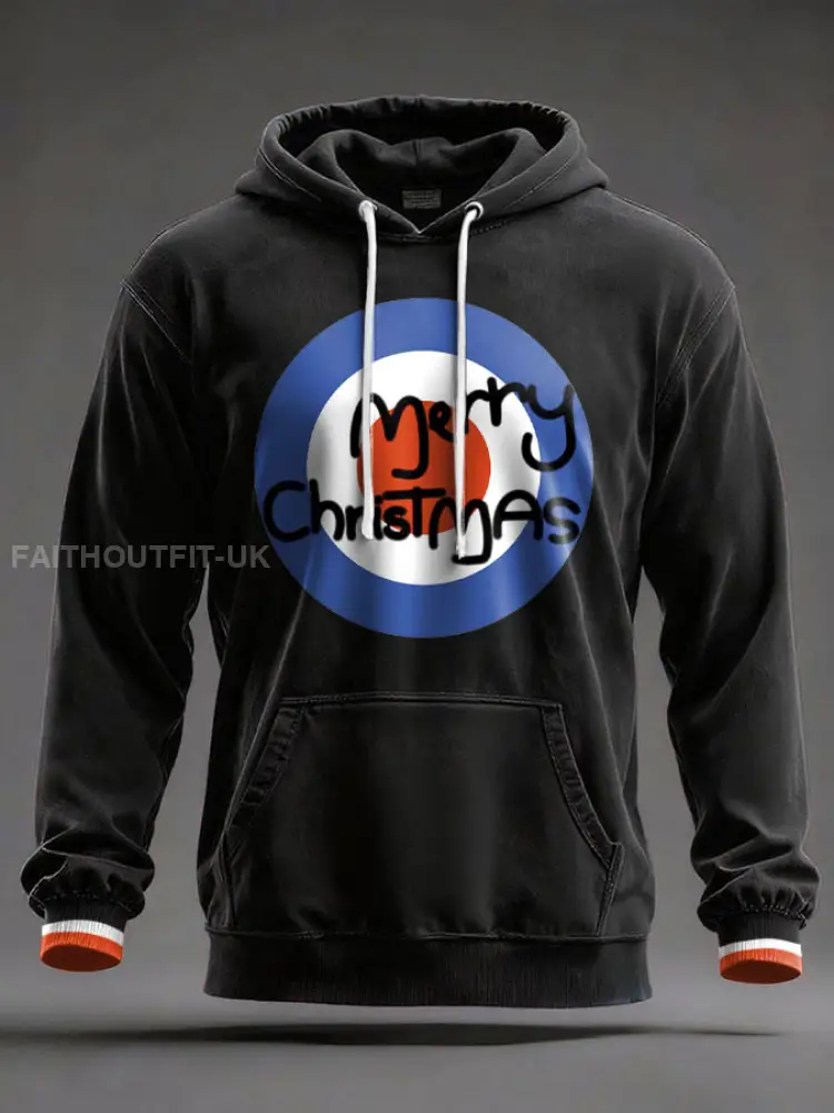 Unisex UK Mod Music Lover Christmas Printed Hoodie