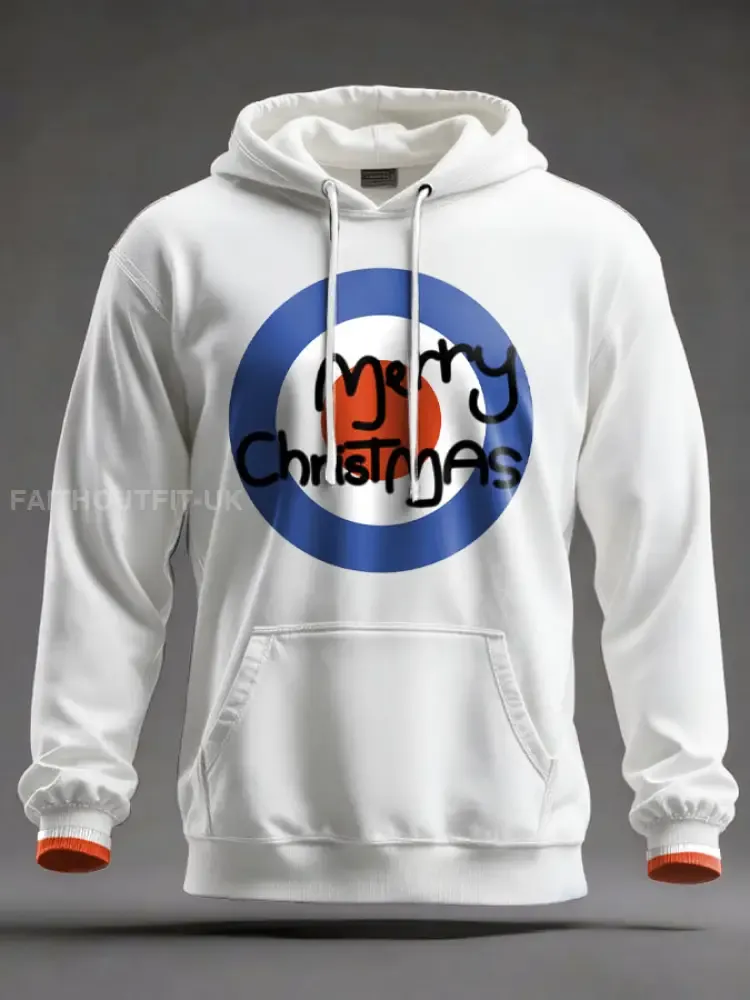 Unisex UK Mod Music Lover Christmas Printed Hoodie