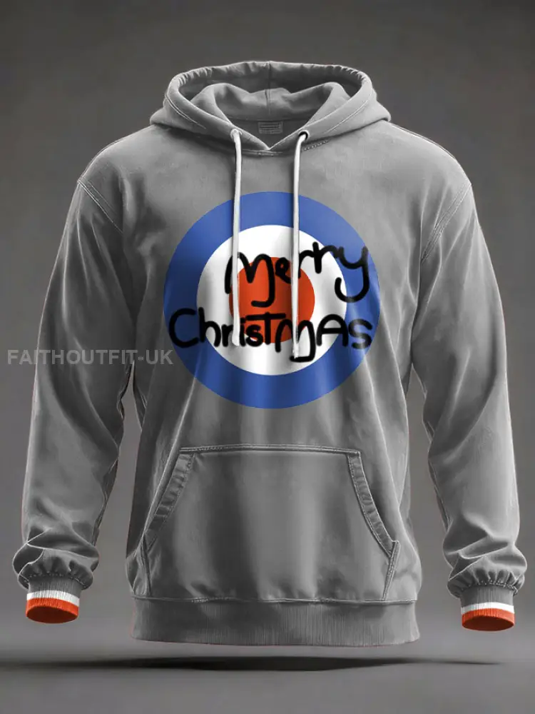 Unisex UK Mod Music Lover Christmas Printed Hoodie