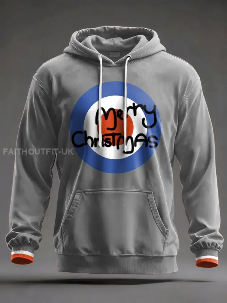 Unisex UK Mod Music Lover Christmas Printed Hoodie