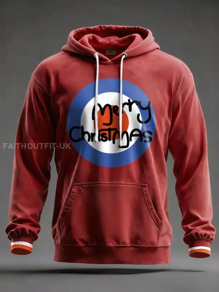 Unisex UK Mod Music Lover Christmas Printed Hoodie
