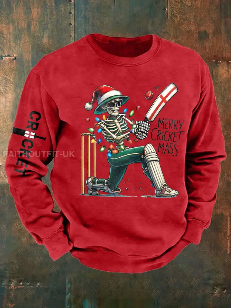 Men’s UK Cricket Christmas Printed Sweatshirt
