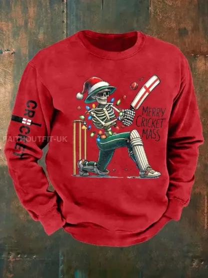 Men’s UK Cricket Christmas Printed Sweatshirt