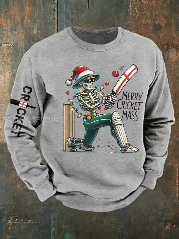 Men’s UK Cricket Christmas Printed Sweatshirt