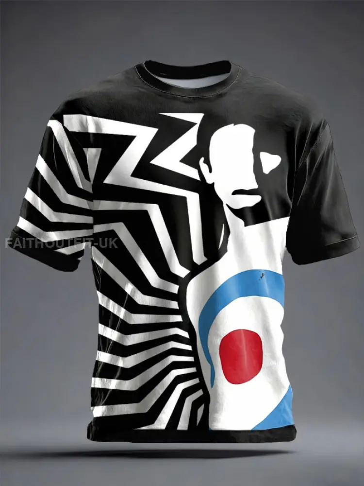 Unisex UK Mod Music Lover Printed T-shirt