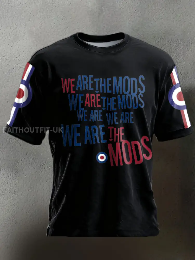 Unisex UK Mods Music Lover Printed T-shirt