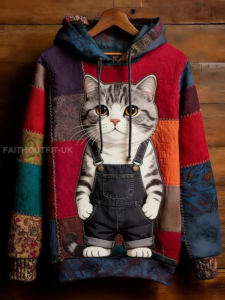 Unisex Retro Animal Art Print Comfortable Casual Sweatshirt