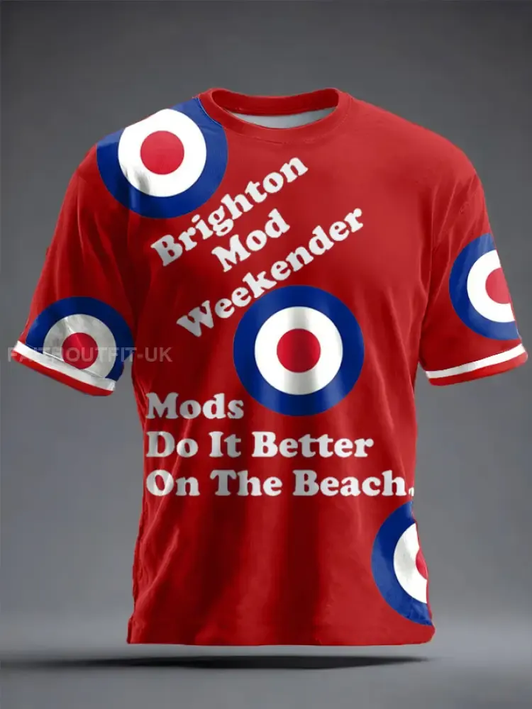 Unisex UK Mod Music Lover Printed T-shirt