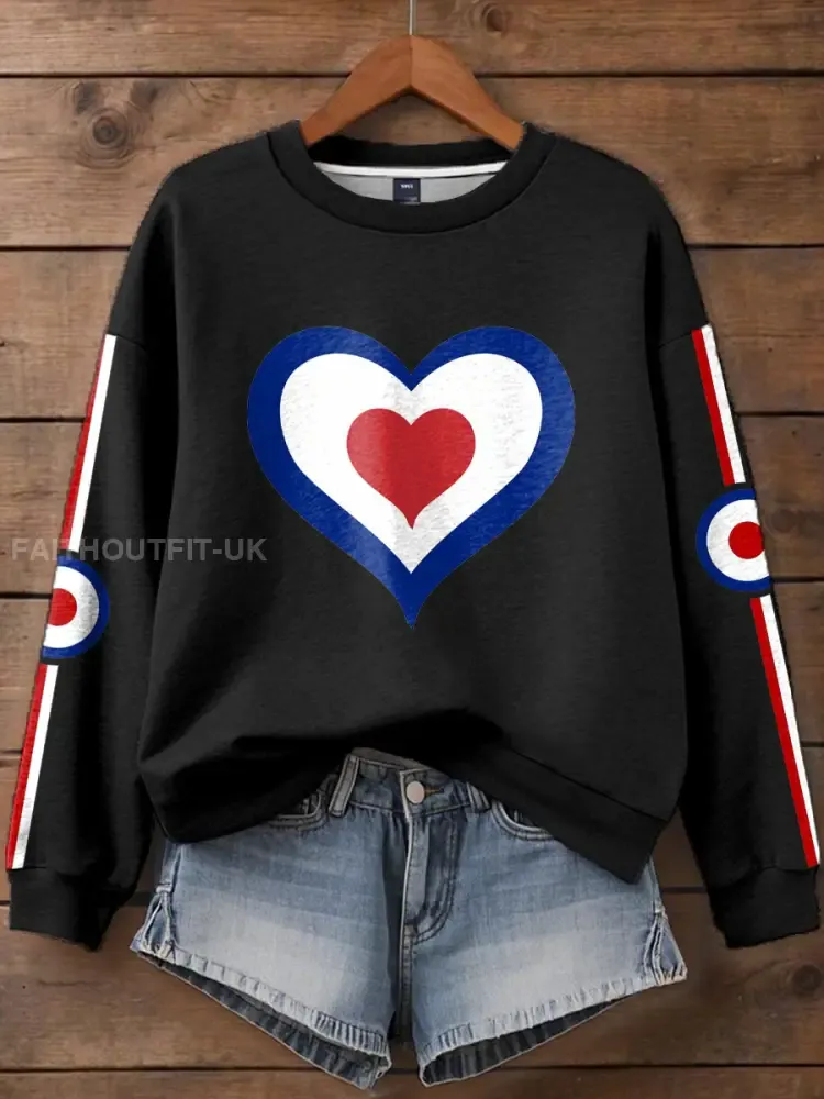Women’s UK Mod Music Lover Printed Sweatshirt