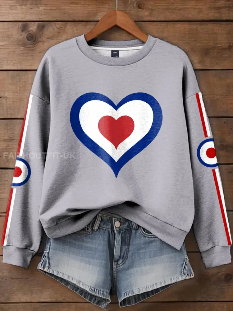 Women’s UK Mod Music Lover Printed Sweatshirt