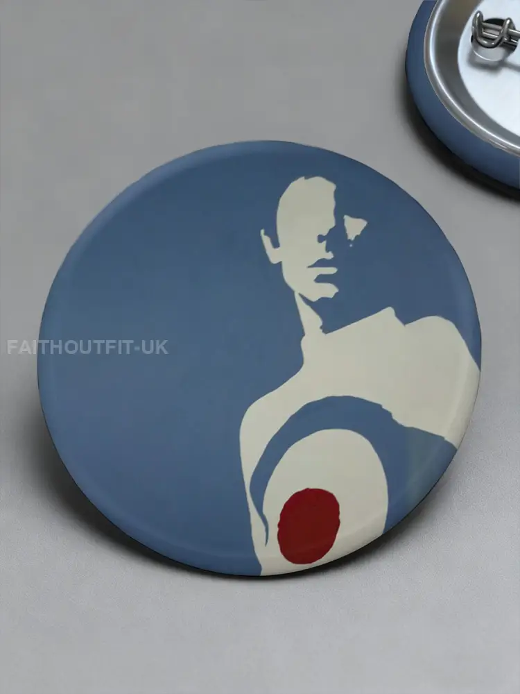 UK Mods Music Lover Printed Pins - Blue · ONE