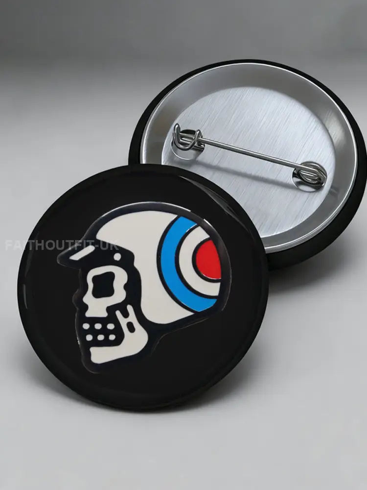 UK Mods Music Lover Printed Pins - Black · ONE