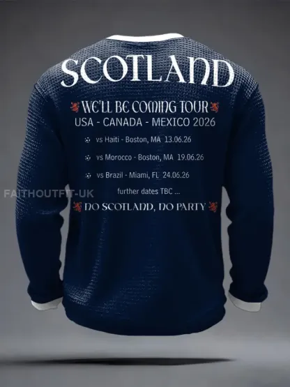 Men’s UK Football Lover Scotland We’ll Be Coming 2026 Printed Waffle Tops