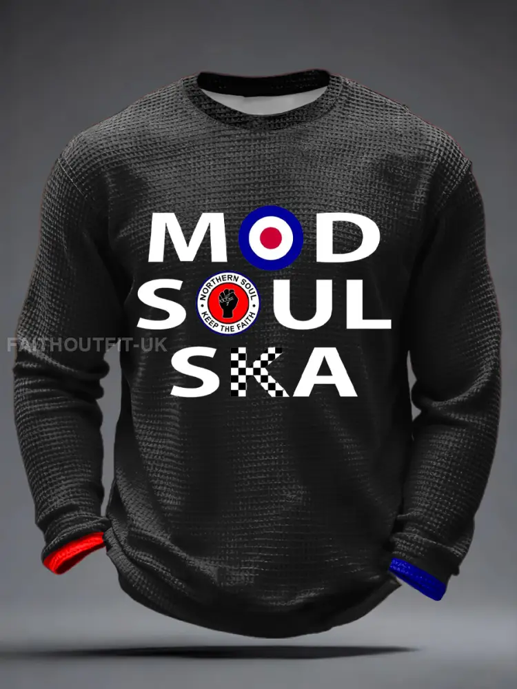 Men’s UK Music Northern Soul Lover Waffle Long Sleeve T-Shirt