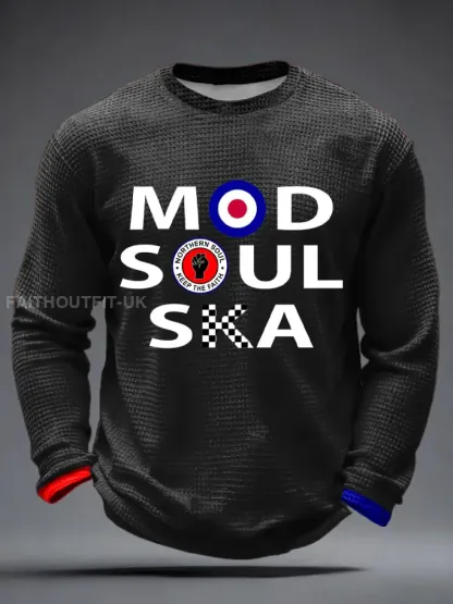 Men’s UK Music Northern Soul Lover Waffle Long Sleeve T-Shirt