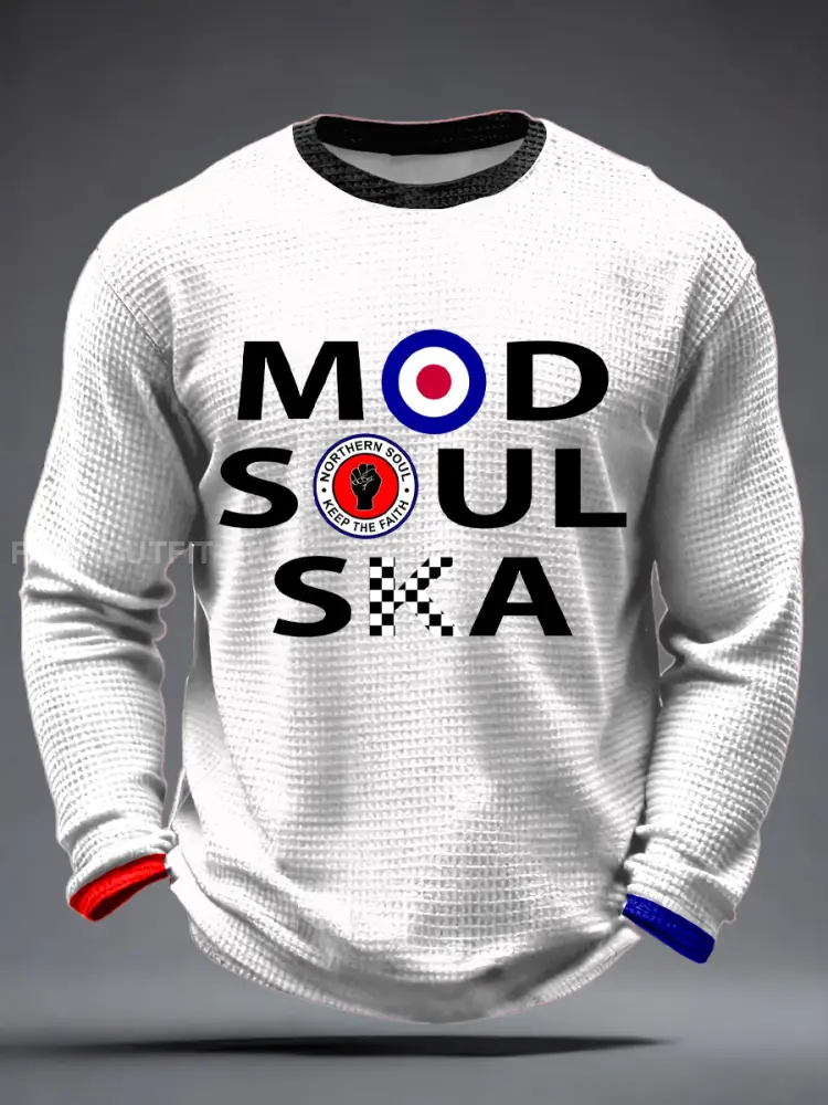 Men’s UK Music Northern Soul Lover Waffle Long Sleeve T-Shirt