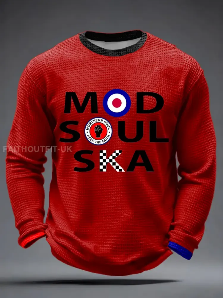 Men’s UK Music Northern Soul Lover Waffle Long Sleeve T-Shirt