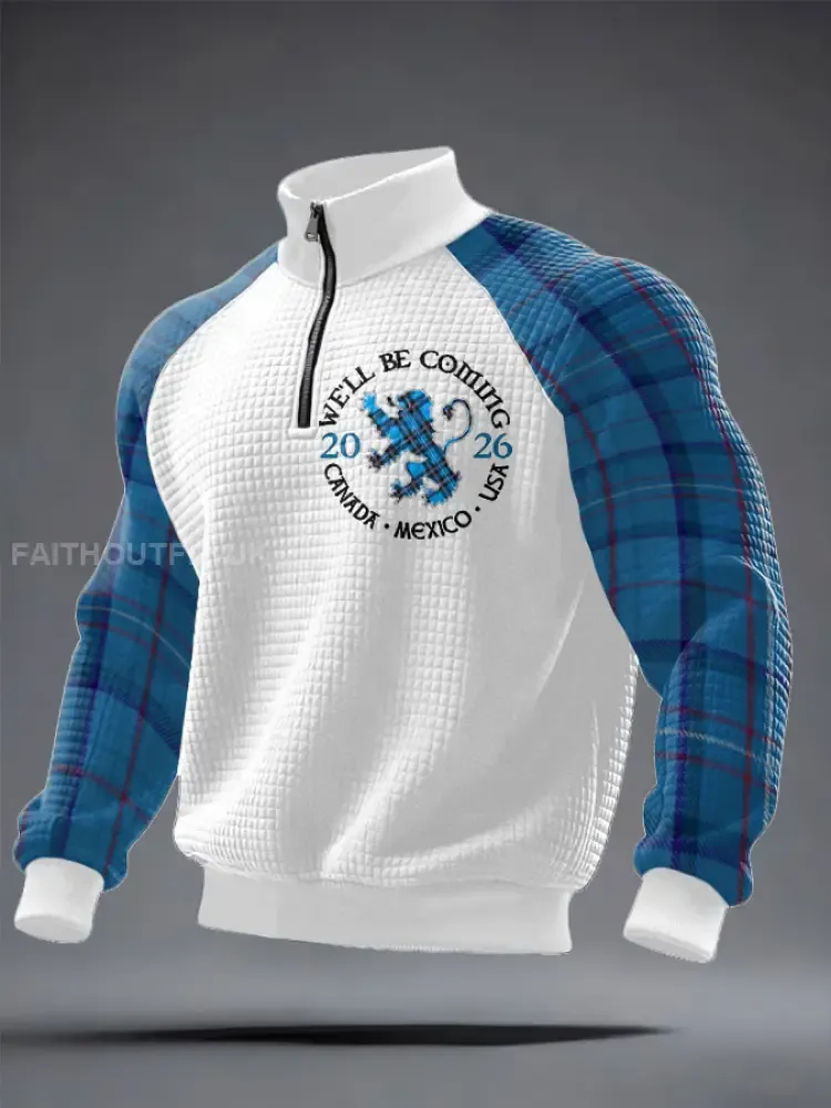 Men’s UK Scotland Football Lover We’ll Be Coming 2026 Printed Sweatshirt