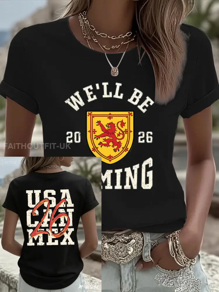 Women’s UK Football Lover Scotland Iron On Short Sleeve T-Shirt