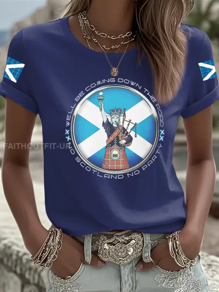 Women’s UK Football Lover Scotland Iron On Short Sleeve T-Shirt