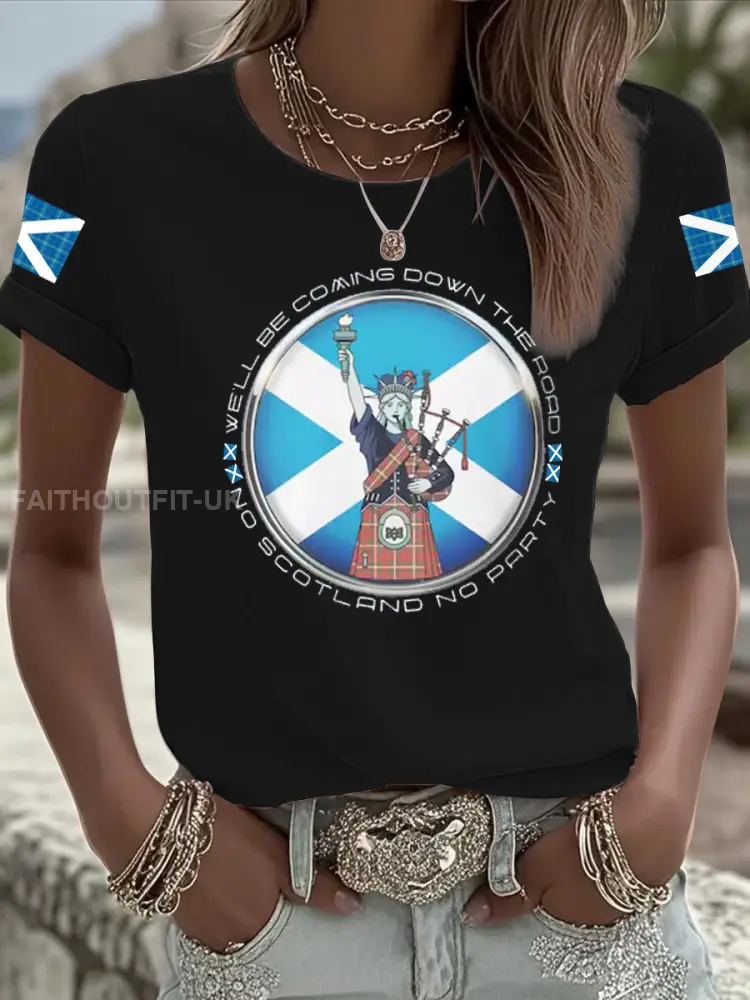Women’s UK Football Lover Scotland Iron On Short Sleeve T-Shirt