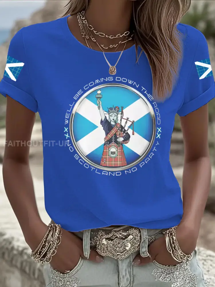Women’s UK Football Lover Scotland Iron On Short Sleeve T-Shirt