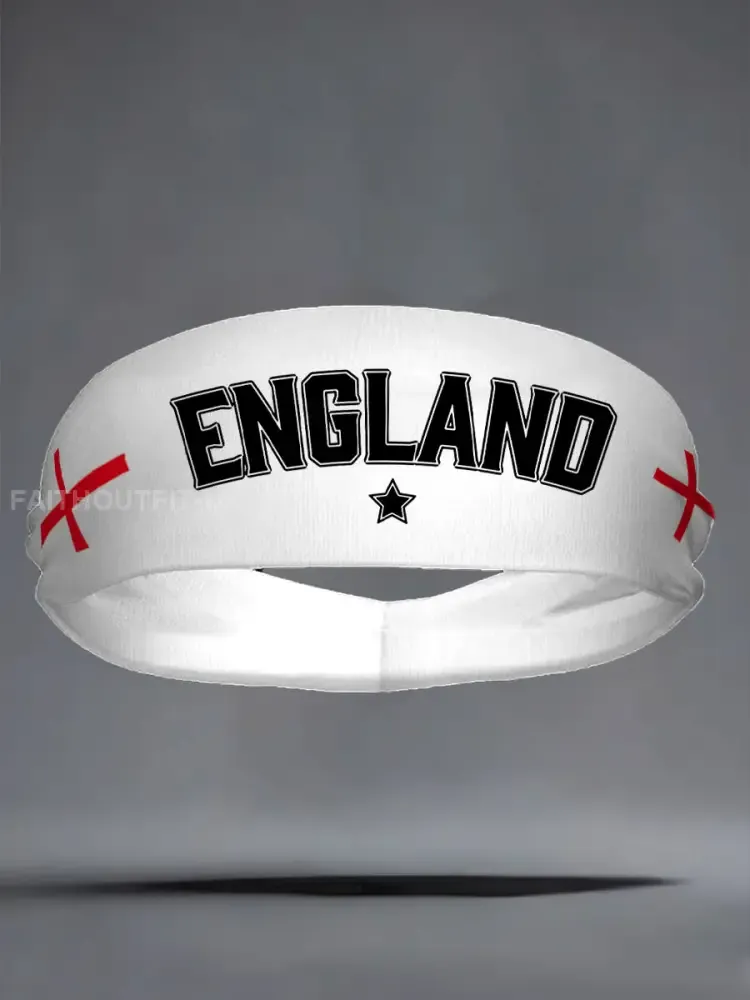 England Football Lover Printed Sports Headband - White · ONE