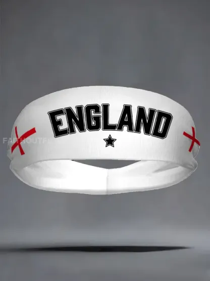 England Football Lover Printed Sports Headband - White · ONE