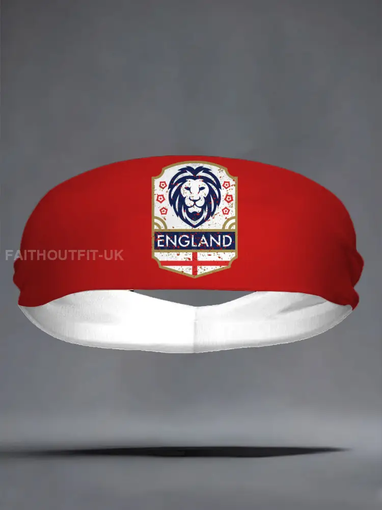 England Football Lover Printed Sports Headband - Red · ONE