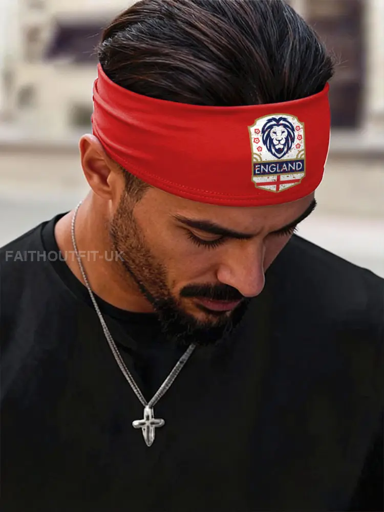 England Football Lover Printed Sports Headband - Red · ONE