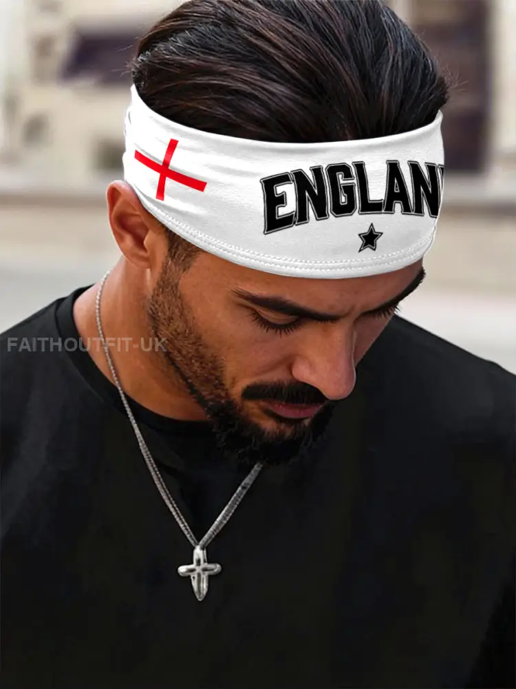 England Football Lover Printed Sports Headband - White · ONE