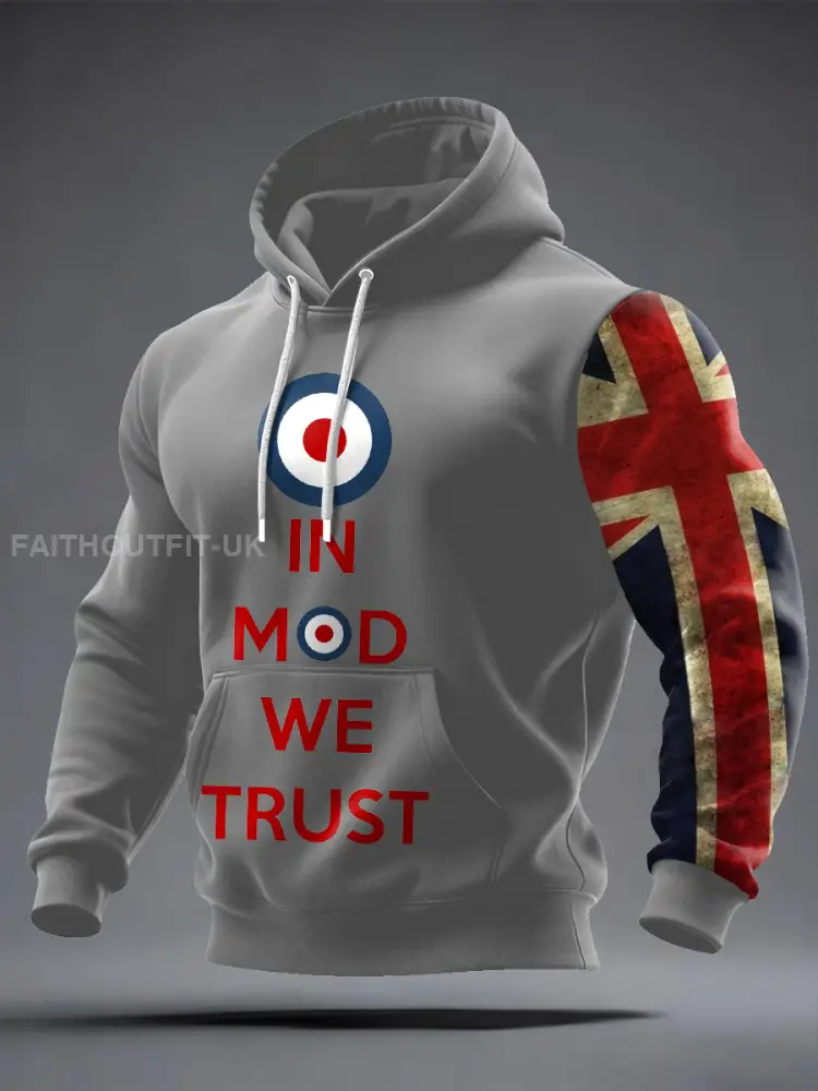 Men’s UK Mods Music Lover Oversized Drop-Shoulder Hoodie with Pockets