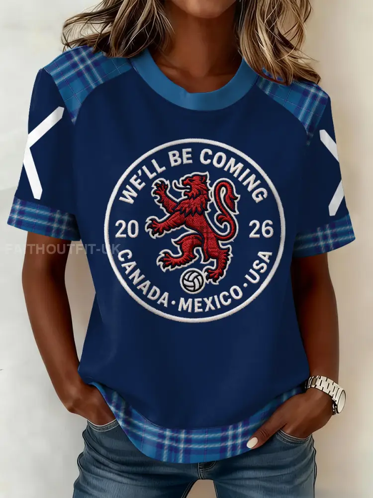 Women’s Scotland Football Lover Tartan Army Printed T-shirt