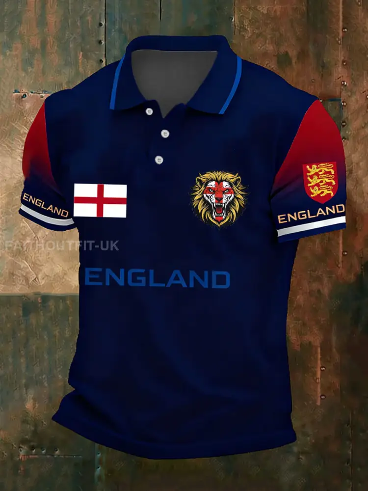 Men’s UK Football Lover England Printed polo shirt