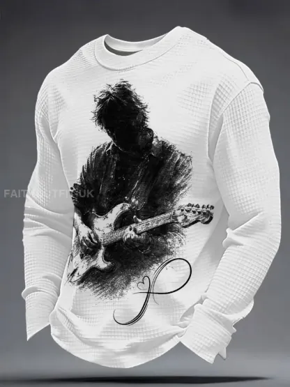 Men’s The Road Man Music Lover Printed Waffle Sweatshirt