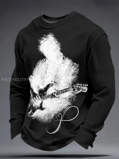 Men’s The Road Man Music Lover Printed Waffle Sweatshirt