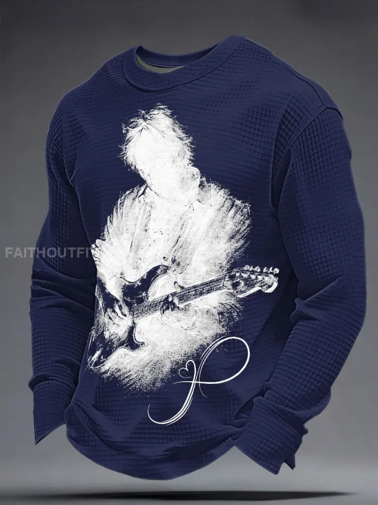 Men’s The Road Man Music Lover Printed Waffle Sweatshirt
