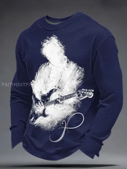Men’s The Road Man Music Lover Printed Waffle Sweatshirt