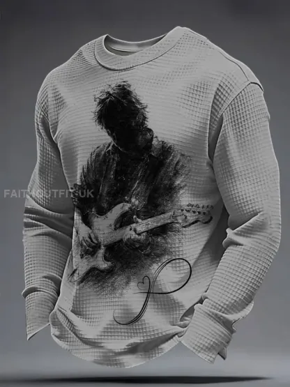 Men’s The Road Man Music Lover Printed Waffle Sweatshirt