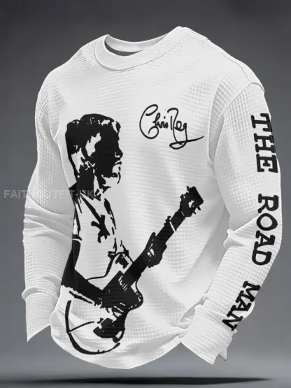 Men’s The Road Man Music Lover Printed Waffle Sweatshirt