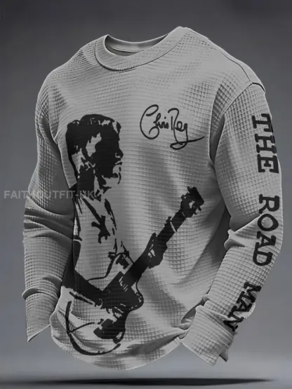 Men’s The Road Man Music Lover Printed Waffle Sweatshirt