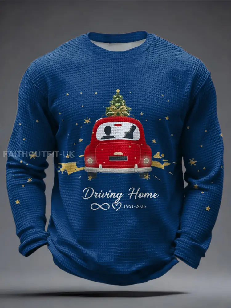 Men’s The Road Man Music Lover Printed Waffle Tops