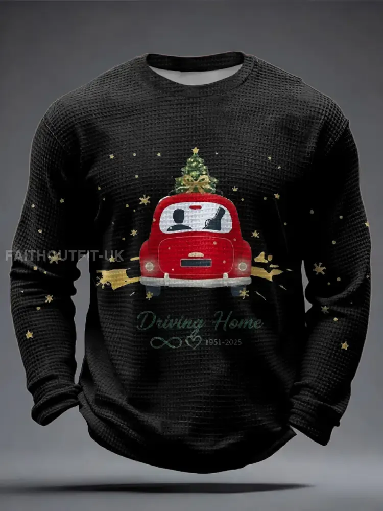 Men’s The Road Man Music Lover Printed Waffle Tops