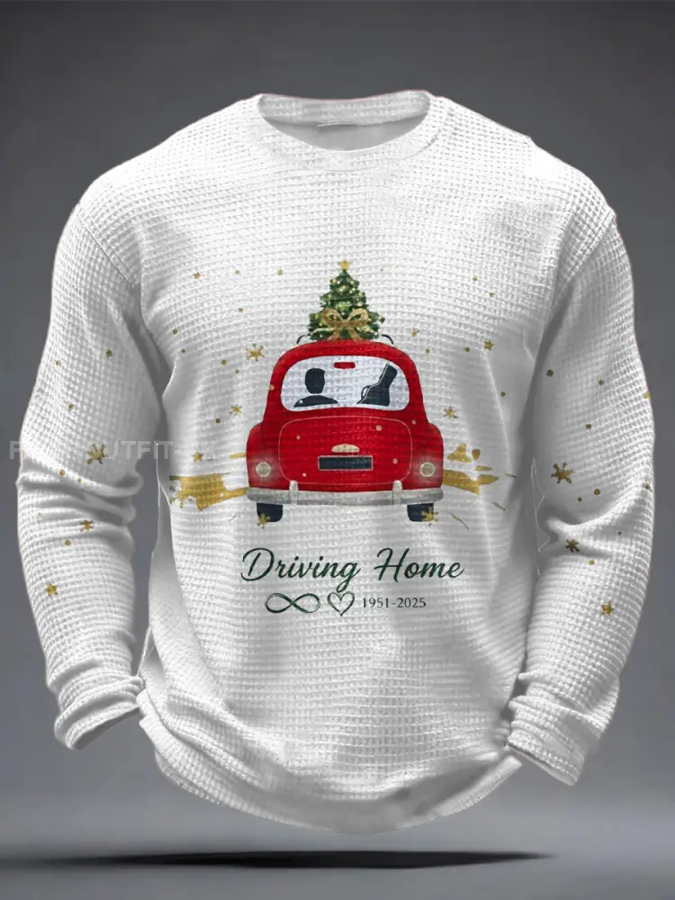 Men’s The Road Man Music Lover Printed Waffle Tops